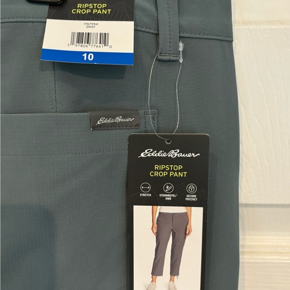 Eddie Bauer ripstop Capri New With Tags size 10 steel grey - Picture 4 of 4